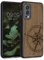 kwmobile Hülle kompatibel mit OnePlus Nord 2 5G Hülle - Holz Case - Handy Cover - TPU Handyhülle in Dunkelbraun Kompass Vintage