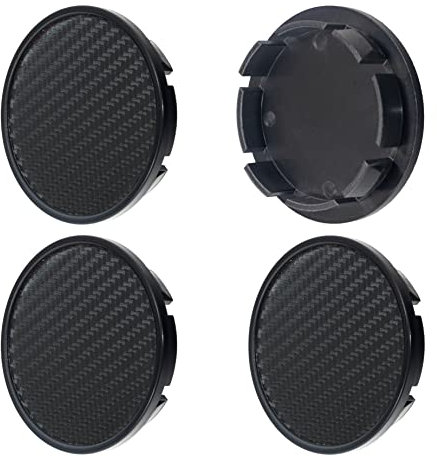 Set 4 Stück x 66mm Nabenkappen Radkappen Kappen Felgenkappen(Carbon Schwarz, 66mm SCHWARZ)