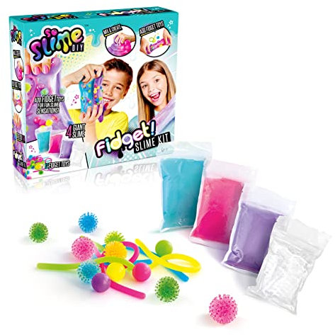 So Slime Kit Age 6+, 800g of Slime, 4 Slime Colours inc Clear, 12 Toys, ASMR Effects, Non-Toxic + Boron Free Slime, For Ages 6+