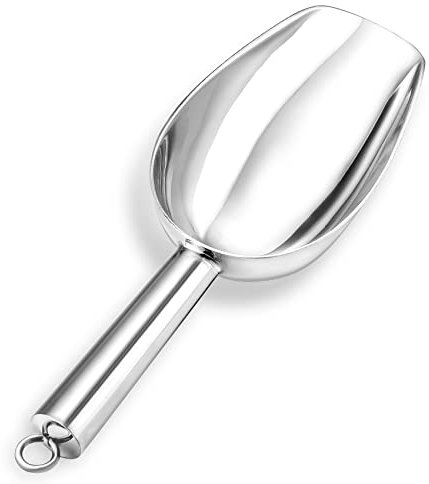 5oz Ice Scoop, Onader Stainless Steel Food Sweet Flour Scoop, Metal Small Scooper for Kitchen Bar Party Wedding Buffet, Rust Free & Healthy, Heavy Duty & Sturdy, Mirror Finished & Dishwasher Safe