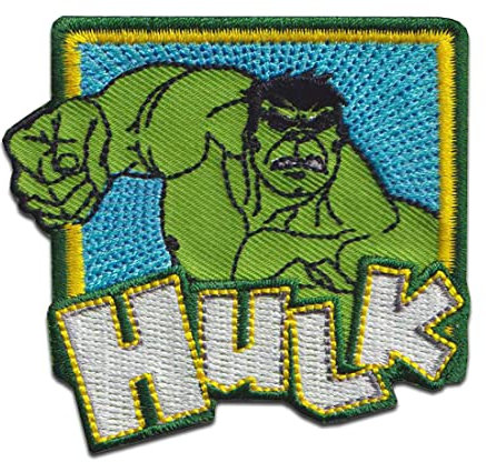 Marvel © Avengers Hulk Comic Faust - Aufnäher, Bügelbild, Aufbügler, Applikationen, Patches, Flicken, zum aufbügeln, Größe: 6,2 x 6,1 cm