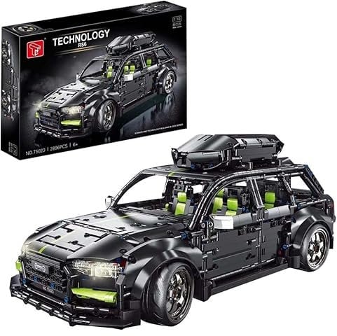 Technik Auto für Aodi RS6, 1:10 Groß Automodell Bausatz, 2896-tlg MOC Klemmbausteine Auto, Kompatibel mit Aodi Technik