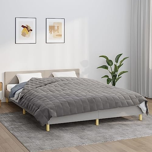 vidaXL Gewichtsdecke Therapiedecke Schwere Decke Schlafhilfe Entspannungsdecke Einschlafhilfe Schwerkraftdecke Grau 200x220cm 13kg Stoff