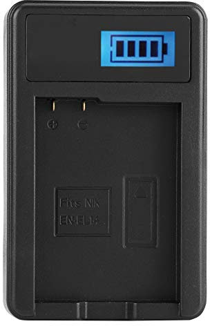 EN-EL14 Camera Battery Charger, for Nikon D3100 D3200 D3300 D5100 D5200 D5300 D5500 Coolpix P7000 Coolpix P7100 Coolpix P7700 Coolpix P7800 DF, with LCD Display