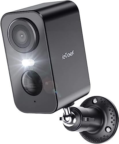 ieGeek (Type C 2K Überwachungskamera, Akku, WLAN Kabellose, außen/innen mit farbige Nachtsicht,PIR-Bewegungserkennung,Lange Zeit Standby,Cloud/Speicherkarte,IP66,2-Wege Audio,Black