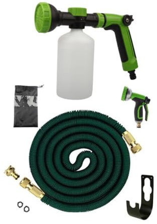 Düngerpistole mit 500 ml Tank und Gartenschlauch FlexTube 30 m mit Sprühpistole, Regler-Mischung, Set für Gartenarbeit