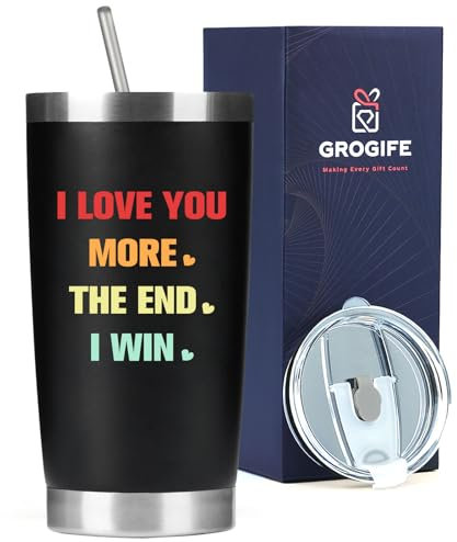 Valentines Gifts for Him Anniversary, I Love You Gifts for Boyfriend Husband, Birthday Day Gifts for Men Fiance Romantic, Tumbler & Travel Mug 600ml