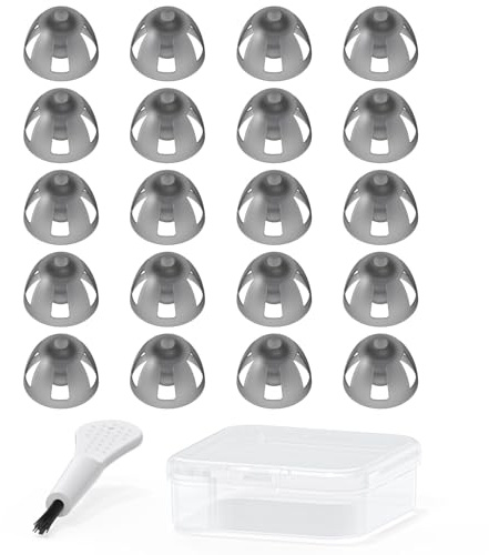 Resound Compatible Hearing Aid Domes Open Smokey Ear Tips Replacement 8mm (Medium 20pcs Pack)
