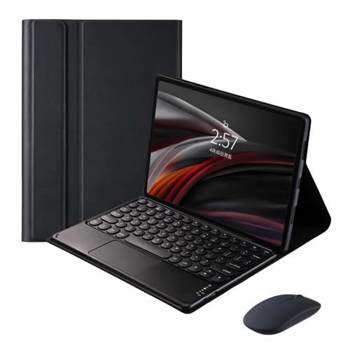 CLALOC Funda con Teclado para Lenovo Tab M10 Plus 3Rd Gen 10.6 2022, Funda Teclado Trackpad Bluetooth Desmontable para M10 Plus 3Rd Gen 10.6'' (TB-125FU/128FU/128XU) 2022 con Ratón,Negro