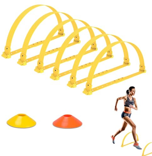 BOOSTEADY Agility Ladder with 12 Cones,Adjustable Height of Speed Ladder for Soccer, Agility Hurdles Training for Football Exercise Footwork Training with 1 Agility Ladder,1 Carrying Bag