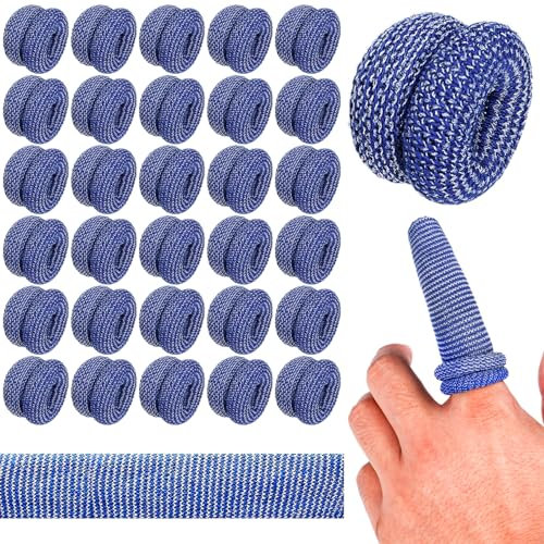 Fingerverband Fingerlinge 30 Stück Dehnbar Fingerschut Fingerpflaster Atmungsaktive Finger Bobs Fingerbandagen für Finger Verstauchungen Garten Arbeit Küche, Blau