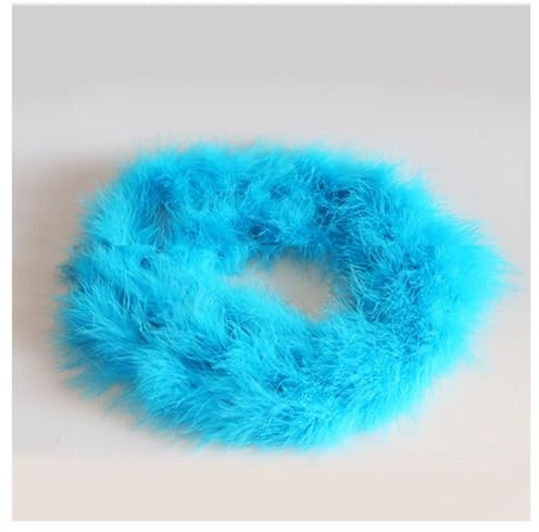 Hrlace 2 Meter Marabu Federboa Natürliche Truthah Feder Boa Flauschige Marabu Boa Feder Girlande Weihnachtsgirlande für DIY Basteln Hochzeit Weihnachten Tanzen Party Dekorationen 16g Blau 2#