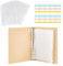 PH PandaHall Stricknadelhalter Etui Set Aufbewahrung von Stricknadeln 1 Stück Retro Kraftpapier Abdeckung 24 Stück Bindertaschen Und 60 Stück Etikettenpapieraufkleber Zum Sortieren, 23x17cm