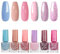 6PCS Glitzer Nagellack Set - Schnell Trocknender & Langanhaltender Blau Rosa Shimmer Nail Polish auf Ölbasis - Geschenkset für DIY Nail Art (Blue Pink Nude Style)