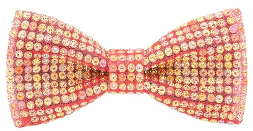 HOULIFE Strass-Fliegen für Herren Diamant-Fliege vorgebunden Pailletten-Fliege verstellbare Kristallfliegen für Hochzeit Party Bankett, Rot