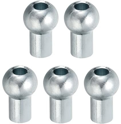 PATIKIL Cable Ball Stopper, 5pcs Gym Machine Accessories for 5mm Cable Fitness Equipment Wire Rope Port Joint Replacement Parts for Home Gym Machine,Silver
