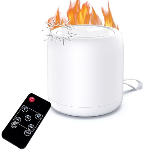 Boîte à son pour cheminée électrique avec télécommande, 2 en 1 réaliste rechargeable pour cheminée à gaz, système sonore craquelé incendie, bruit de feu
