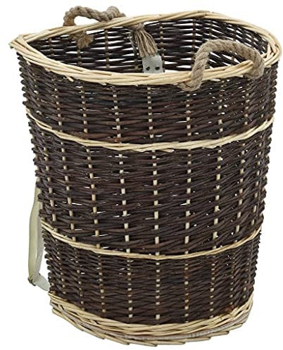 XGWKCNV Zaino per legna da ardere con cinghie per il trasporto, 44,5 x 37 x 50 cm, in salice naturale
