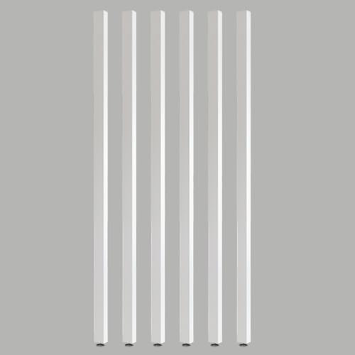6 Pcs Partition Privacy Screen Wooden Slats, Modern Room Divider Partition Posts with Fitting, Entrance/Living Room Privacy Divider Decor Column(White,205cm/80.7in/6.72ft)