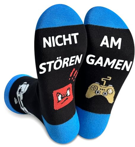 Gamer Für Männer Damen 39-46 Geschenk Fun Lustige Gaming Socken GeschenkNeuheit Baumwoll Man Papa Opa Teenager Geburtstag Geschenk zum Vatertag Weihnachten Ggeschenkideen