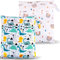 shallyong Bolsa Pañales Bebe, 3 Piezas Bolsa Impermeable, Wet Bag Pañales, Bolsa de Pañales, Reutilizable Lavable Organizador, para Viajes Playa Piscina Gym (Dinosaurio Arcoíris - 2)