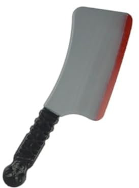 GA COMMUNICATIONS Halloween Scary Prank Props, Realistic Bloody Knives Machete Cleaver & Pitchfork Party Supplies Tricksters Horror Prank Toy Fancy Dress Up Costume Party Accessory, Blooded Cleaver