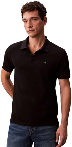 Calvin Klein Herren Poloshirt Kurzarm Monogram Pique aus Baumwolle