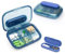 Luxoraiova Kleine Pillendose für Unterwegs Fächer, Reise Pillenbox, Pill Organizer Travel Für Reise und Tägliches Gebrauch usw(Blau)