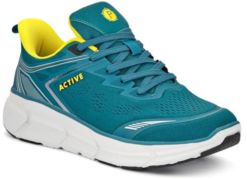 Easy Step in Wide Fit Memory Foam Trainers - Aqua Size 11