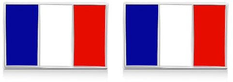 Ensemble Deux Pin's Drapeau Français | Pins France Bleu Blanc Rouge pour Hommes rectangle Drapeau | Pin Tricolore Argenté écusson Broche Drapeau National