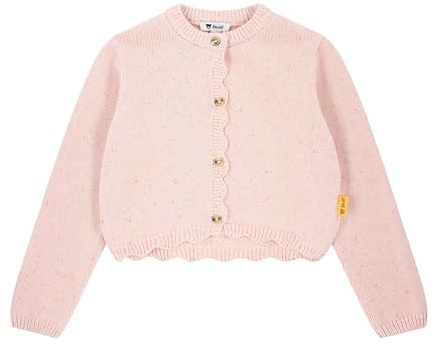 Steiff Strickjacke EU Größe 128 chintz rose, Kinder Strick-Jacke, Kinderjacke mit Knopfleiste für leichtes Anziehen, warme und bequeme Strickjacke, waschmaschinenfest