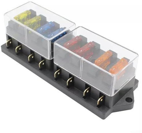 Besshepplo 8 Gang Blade Fuse Box For 12V And 24V Vehicles Auto Fuse Block For Car/Boat/Marine/Trike