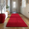 SIMPEX Läufer Teppich Rot 80x250 cm Kurzflor Teppich Waschbar, weich & rutschfest, modernes einfarbiges Design für Schlafzimmer, Küche & Flur