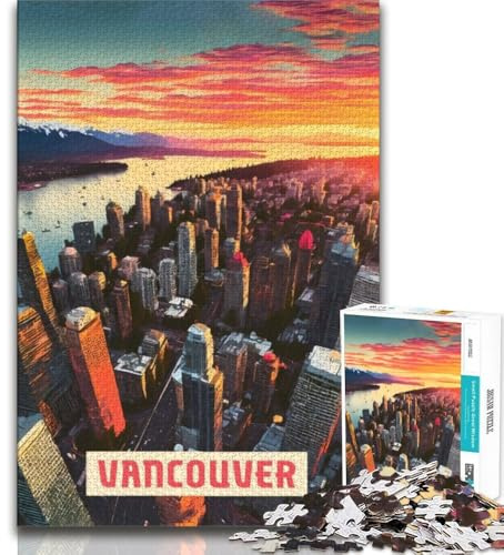 Vancouver Jigsaw Puzzles for Teenagers 1000,Challenging Game And Family Play with Fully Interlocking Randomly Shaped Pieces 38x26cm