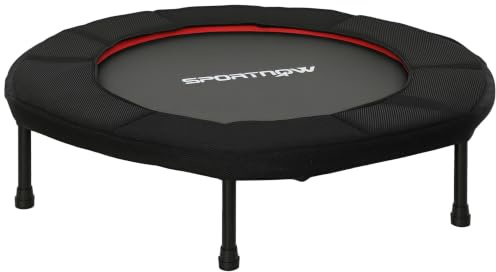 SPORTNOW Fitness-Trampolin mit rutschfesten Füßen Ø102 cm Rot | Fitness-Trampolin, Stahlrahmen, 100kg, Indoor/Outdoor, Gymnastik, Training