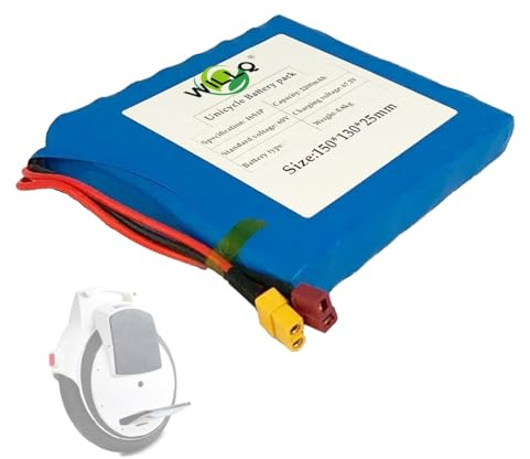 WILLQ Batería Litio Repuesto 60 voltios 2,2Ah batería 60V 2200mAh para Patinete eléctrico, Kit de Motor Monociclo eléctrico/Coche de Equilibrio 132Wh con Conector T + XT60