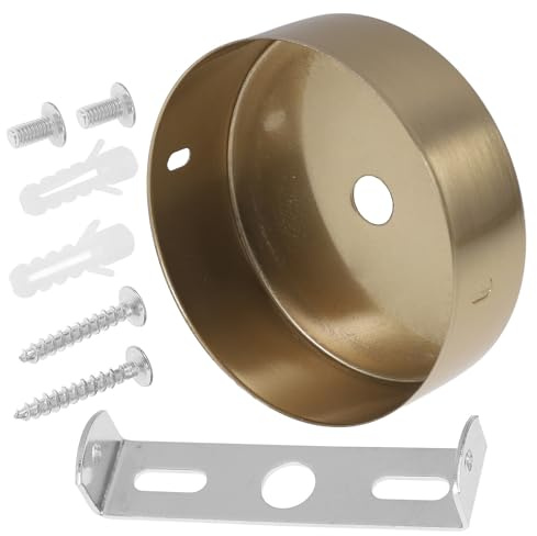 PAMINGONO Runder Lampensockel aus Eisen Goldfarben mit 1 Loch zum Durchführen von Kabeln für Wohn und Arbeitszimmer Einfacher Metall Lampenfuß