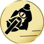 S.B.J - Sportland Pokal/Medaille Emblem, Motiv Motorrad, Durchmesser 50 mm, Gold