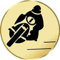 S.B.J - Sportland Pokal/Medaille Emblem, Motiv Motorrad, Durchmesser 50 mm, Gold