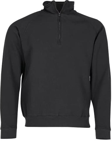 Zip Neck Sweatshirt, Größe:L;Farbe:Black