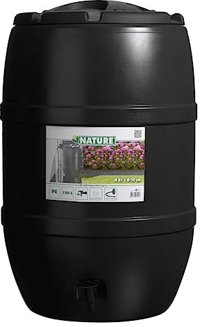 Nature Récupérateur d'eau de Pluie 120 L Conteneur de Stockage Jardin Patio