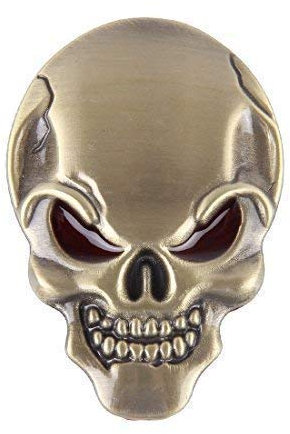 3D Metall Skull Totenkopf Sticker Emblem Badge Aufkleber PKW KFZ Auto Bronze