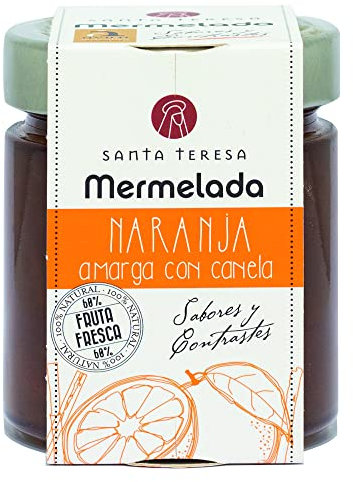 Santa Teresa - Mermelada Sabor Naranja Amarga Con Canela. Sin Conservantes Ni Aditivos. Sin Gluten - Formato En Tarro De Cristal 240 Gramos