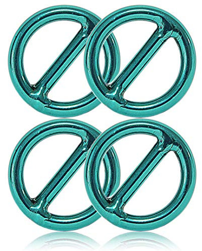 Ganzoo O-Ring mit Steg Metall für Hunde-Leine, 20 mm Innen-Durchmesser, 4 Stück, Stegring, legierter Stahl, Nicht rostend, Rund-Ringe für Paracord 550 Halsband, Handtasche, Basteln, Farbe Türkis