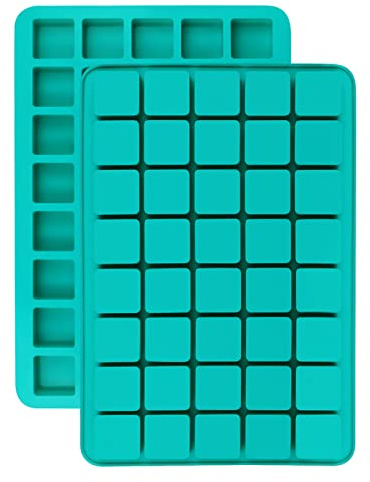 Mity rain 2 Pack 40-Cavity Square Caramel Candy Silicone Molds,Chocolate Truffles Mold,Whiskey Ice Cube Tray,Grid Fondant Mould,Hard Candy Mold Pralines Gummy Jelly Mold