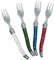 NERTHUS FIH 531 Snackgabeln, Edelstahl, Blau, Weiß, Grün, Rot
