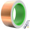 Youmile Kupferband Selbstklebend (50 mm/1,96 Zoll x 30 m/98 Fuß) 0,05 mm Dicke Kupferfolie Klebeband Schneckenband für Gitarre, elektrische Reparaturen, Löten mit 1,5 m/16 Fuß Maßband