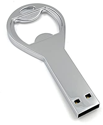 Onwomania USB Stick 32GB Flaschenöffner aus Metall Silber USB Speicherstick - Datenspeicher - Memory Stick für Laptop Notebook Ultrabook