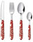 Excelsa 65071 24-teiliges Besteckset, Edelstahl, rot