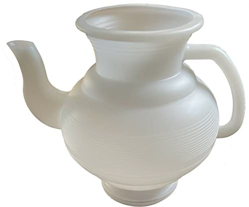 Easy Shopping® Bathroom Toilet Lota Bodnar Washing Jug Wudhu Pot Hard Plastic with Handle (White)